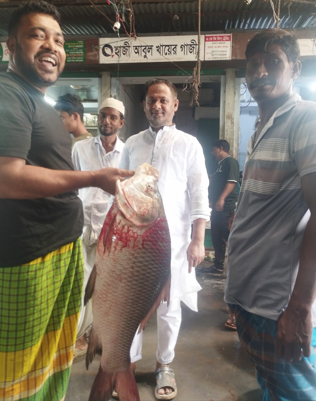 মেঘনায় জেলের জালে ধরা পড়ল ৮-১০ কেজি ওজনের ৪টি কাতল