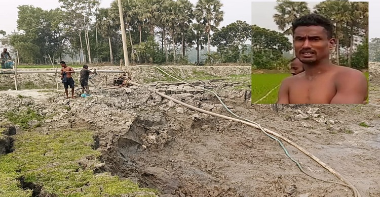 মতলব উত্তরে কৃষি জমিতে অবৈধভাবে ড্রেজারে বালু উত্তোলন