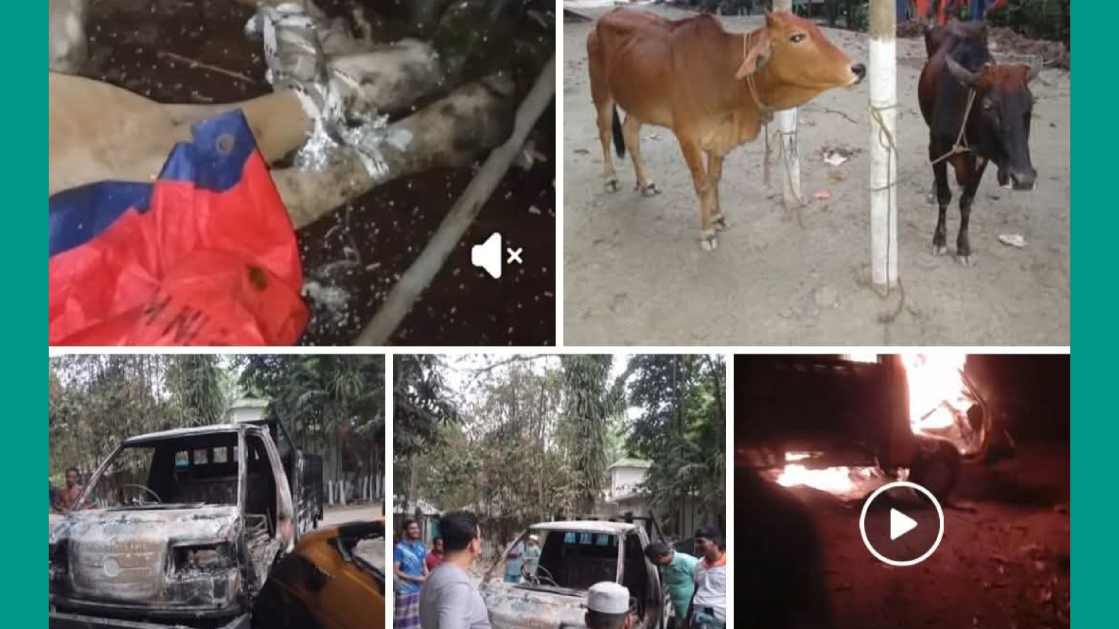 রাস্তা ভুলে আটকে গেলো চোরের দল, পিকআপভ্যান পোড়ালো এলাকাবাসী