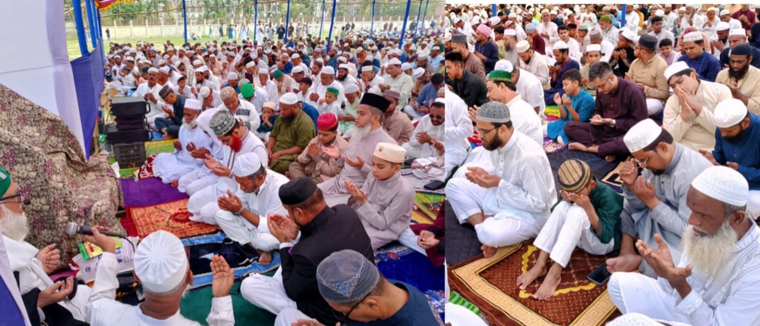 চাঁদপুর আউটার স্টেডিয়ামে ঈদুল ফিতরের জামাতে বিপুল সংখ্যক মুসল্লির অংশগ্রহণ