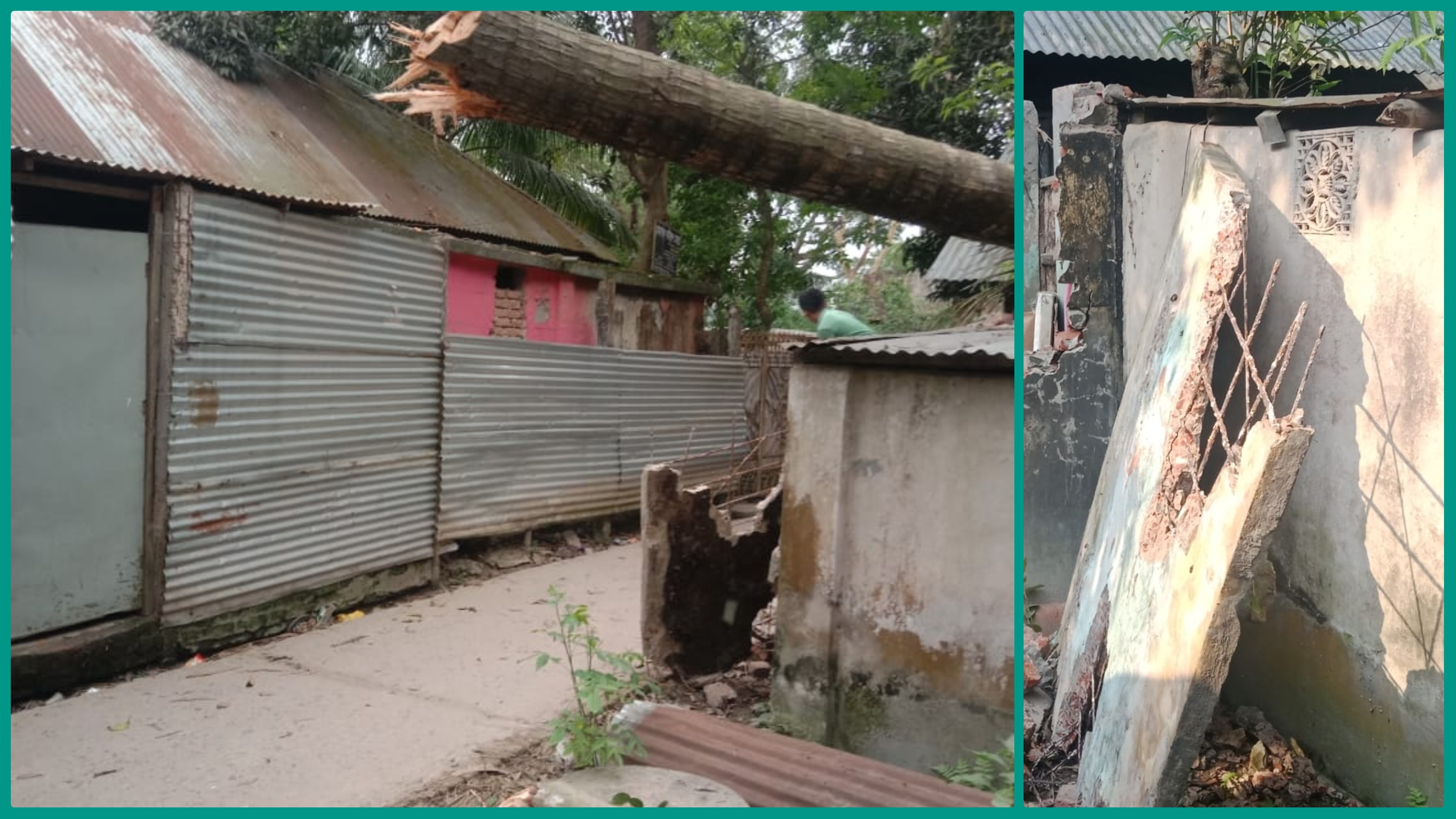 হাজীগঞ্জে সন্ত্রাসী হামলায় বসতঘর ভাংচুর ও গাছ কর্তন