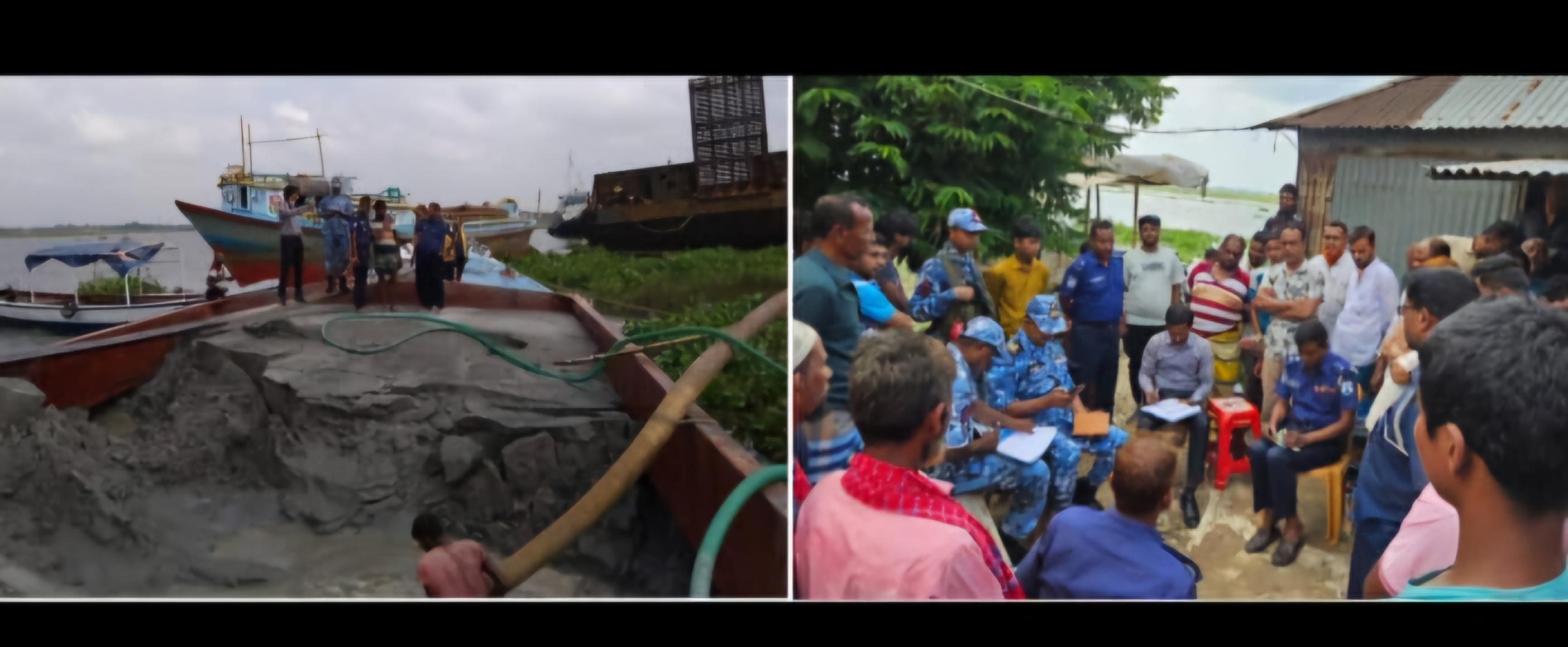 মতলব উত্তরে অবৈধ বালু উত্তোলনে ড্রেজার ও বাল্কহেডের বিরুদ্ধে অভিযান
