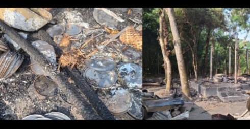 কচুয়ায় দুর্গামন্দিরের গুদামে অগ্নিসংযোগ