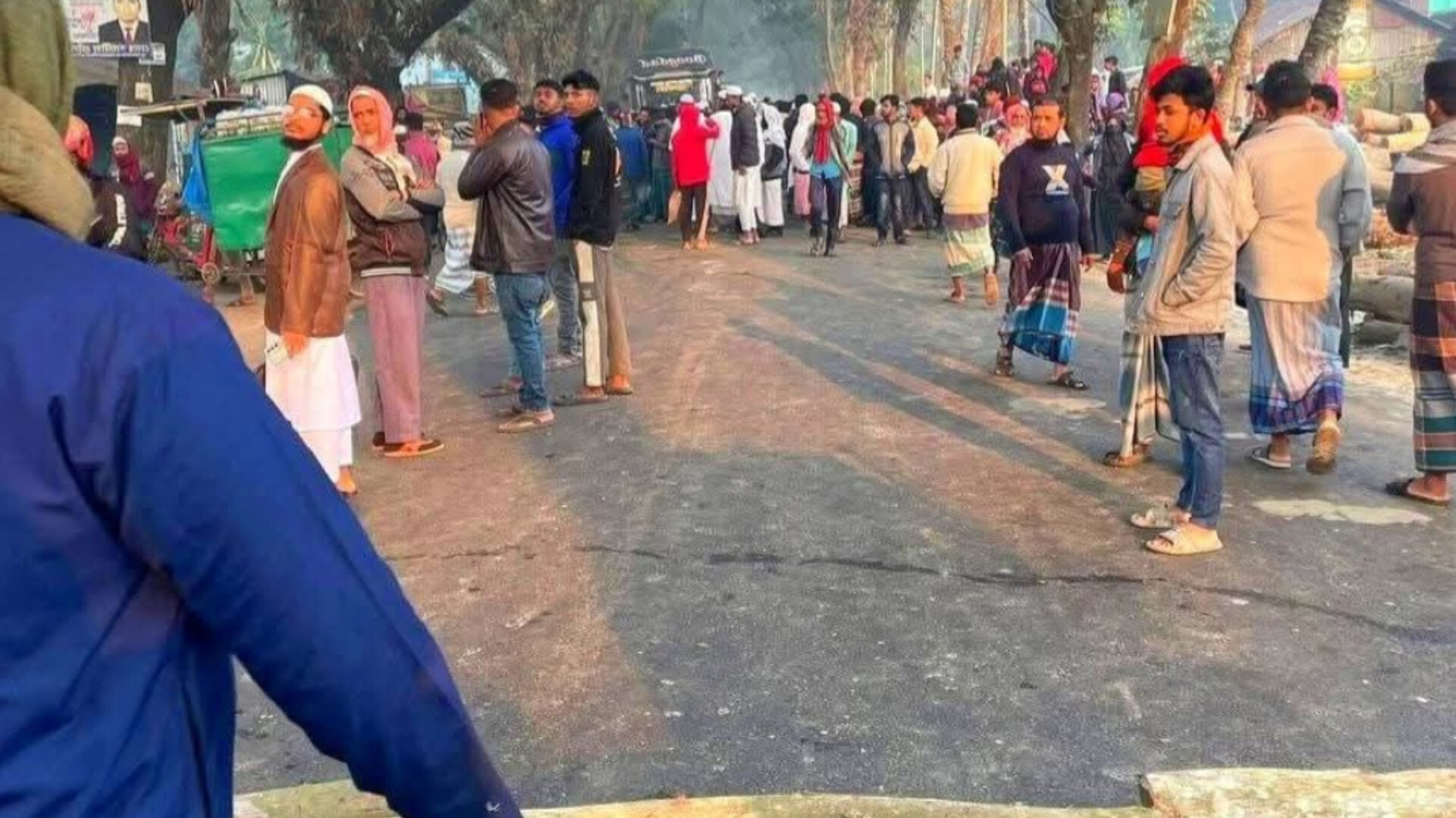 মহামায়াতে ভোরে সড়কে বাসের চাকায় পিষ্ট মাদরাসা ছাত্র