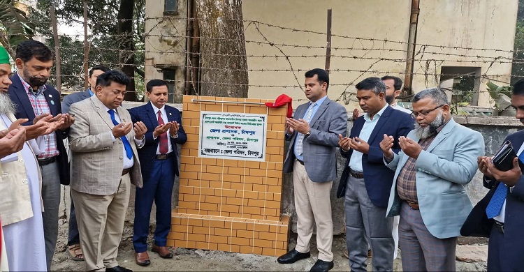 এসবি খালে জেলা পরিষদের বক্স কালভার্টের ভিত্তি প্রস্তর স্থাপন