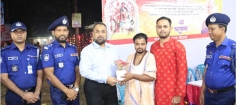 সিলেট রেঞ্জ ডিআইজির মৌলভীবাজারের পূজা মণ্ডপ পরিদর্শন