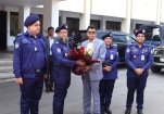 স্পেশাল ব্রাঞ্চের ডিআইজির চাঁদপুর আগমনে পুলিশ সুপারের ফুলেল শুভেচ্ছা