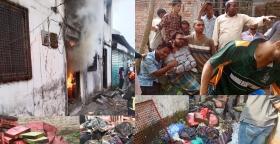 মতলবে অগ্নিকাণ্ডে গোডাউন ও বাসা পুড়ে গেছে