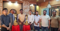 ফরিদগঞ্জে আরাফাত রহমান কোকো ফুটবল টুর্নামেন্টের ফাইনাল ট্রফি উন্মোচন