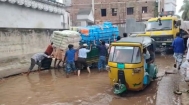 নারায়ণপুর-পেন্নাই সড়কের বেহাল অবস্থা : ঝুঁকি নিয়ে চলছে যানবাহন