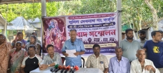 মতলব উত্তরে মন্দির দখলের চেষ্টার অভিযোগ, সংবাদ সম্মেলনে সুষ্ঠু বিচার দাবি