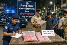 মাদক ও কিশোর গ্যাং নির্মূলে  সাঁড়াশি অভিযান : এক দিনে চাঁদপুর জেলায় আটক ৮৭