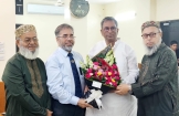 এমপি শেখ ফরিদ আহম্মেদ মানিকের বাসভবনে অধ্যাপক ডা. ইকবাল হোসেন চৌধুরীর মতবিনিময়