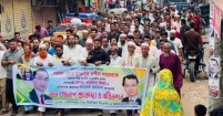 গোয়ালভাওর বাজারে বিএনপির শুভেচ্ছা ও অভিনন্দন মিছিল